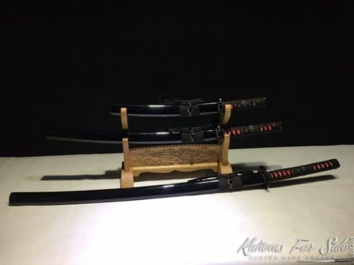 Sword Set T10 Folded Clay Tempered Steel with Hadori Polish and Kiriha Zukuri Kissaki - Image 6