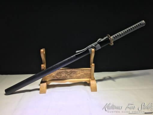 Straight Blade Ninjato Sword T10 Clay Tempered Steel with Hadori Polish & Kiriha Zukuri Kissaki - Image 3