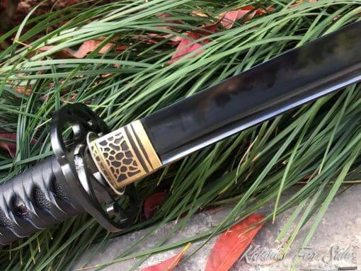 Black Blade Katana T10 Clay Tempered Steel with Hadori Polish Black Acid Dye & Choji Hamon - Image 5