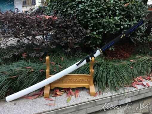 Nagamaki Sword 1095 Folded Steel with Purple Acid Dye - Image 6