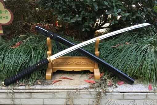 Japanese Katana Sword T10 Folded Clay Tempered Steel with Hadori Polish