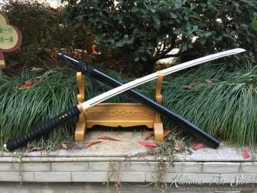 Japanese Katana Sword T10 Folded Clay Tempered Steel with Hadori Polish