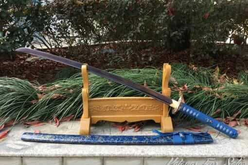 Katana Sword 1095 Folded Steel with Purple Acid Dye