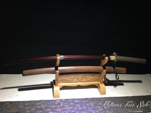 Samurai Katana T10 Folded Clay Tempered Steel with Hadori Polish & Red Acid Dye - Image 2