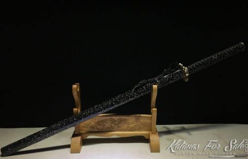 Ninjato T10 Folded Clay Tempered Steel with Hadori Polish and Kiriha Zukuri Kissaki - Image 5