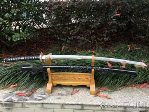 Handmade Katana Sword T10 Folded Clay Tempered Steel with Hadori Polish and Kiriha Zukuri Kissaki - Image 7