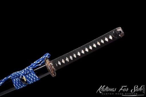 Katana Sword T10 Folded Clay Tempered Steel with Gloss Black Hardwood Saya - Image 10