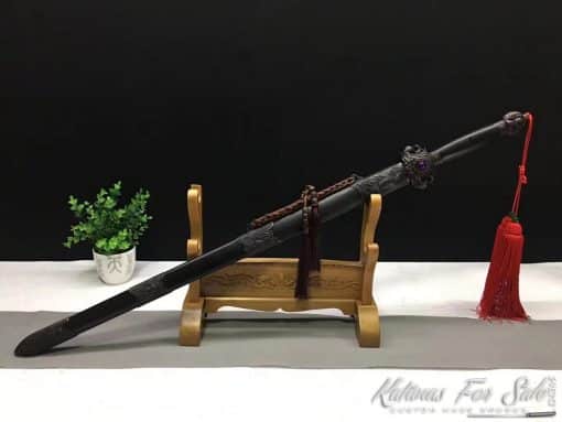 Jian Blade 1095 Carbon Steel with Ebony Wood Scabbard - Image 3