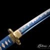 Katana 1060 Carbon Steel with Blue Acid Dye and Black Sparkle Dots Dragon Saya