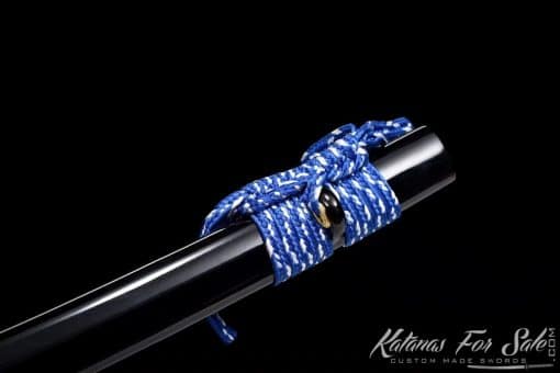 Katana Sword T10 Folded Clay Tempered Steel with Gloss Black Hardwood Saya - Image 12