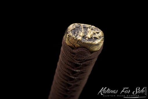 Katana T10 Folded Steel with Gloss Black Special White Paint Saya - Image 11