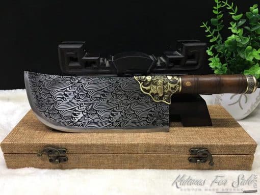 Butcher Knife Stainless Steel with Japanese Tsunami Pattern - Image 6