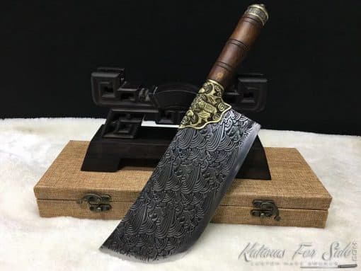 Butcher Knife Stainless Steel with Japanese Tsunami Pattern - Image 7