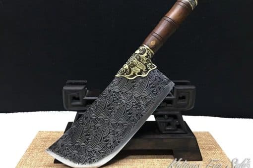 Butcher Knife Stainless Steel with Japanese Tsunami Pattern