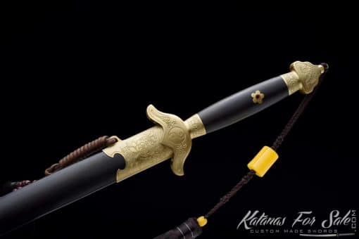 Jian Sword T10 Folded Steel with Ebony Scabbard - Image 4
