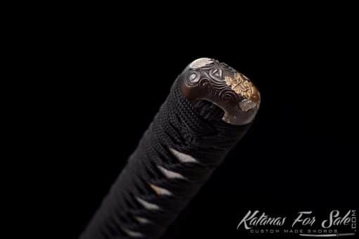 Katana Blade T10 Folded Clay Tempered Steel with Natural Bamboo Wood Saya - Image 11