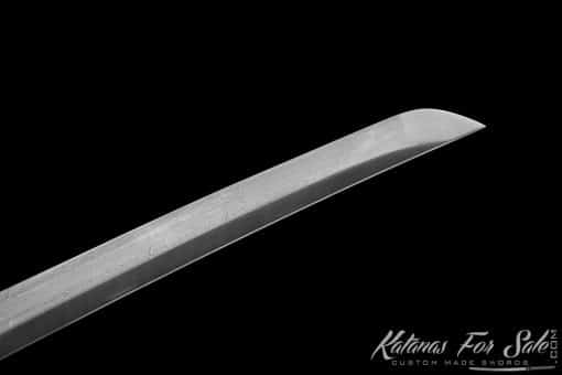 Katana Sword T10 Folded Steel with Twisted Grain Pattern and Gloss Black Hardwood Saya - Image 7