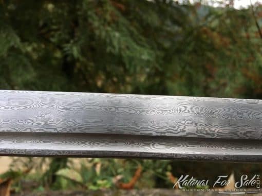Nodachi Sword T10 Folded Steel with Gloss Black Hardwood Saya - Image 8