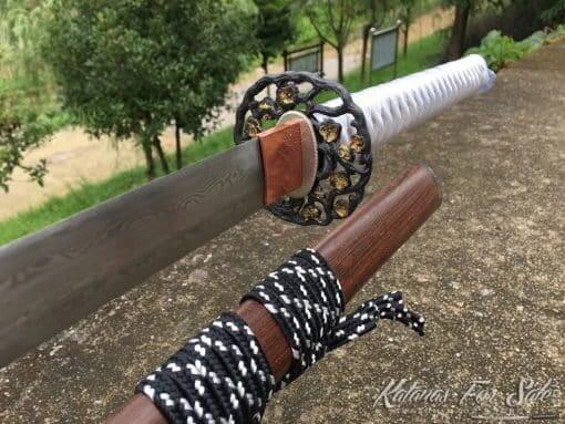 Nodachi Sword 1095 Folded Steel with Rosewood Saya - Image 2