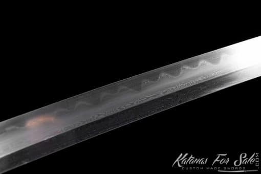 Katana Blade T10 Folded Clay Tempered Steel with Natural Bamboo Wood Saya - Image 8
