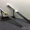 Dao Blades 1060 Carbon Steel with Engraved Flowers Pattern and Synthetic Leather Saya with Shoulder Strap
