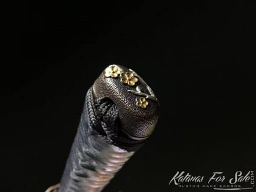 Katana Sword Multiple-refined T10 Clay Tempered Steel + Folded Steel with Full Seashell Pattern Saya and Authentic Buffalo Horn Fittings - Image 8