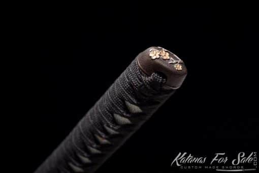 Katana Sword T10 Folded Clay Tempered Steel with Gloss Black Hardwood Saya - Image 11