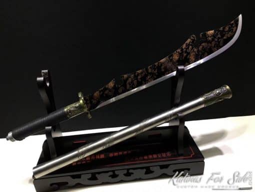Guandao 1095 Carbon Steel with Antique Flower Acid Pattern - Image 2