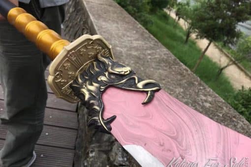 Guandao Blade 1095 Carbon Steel with Purple Pink Acid Dye