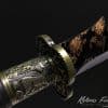 Guandao 1095 Carbon Steel with Antique Flower Acid Pattern