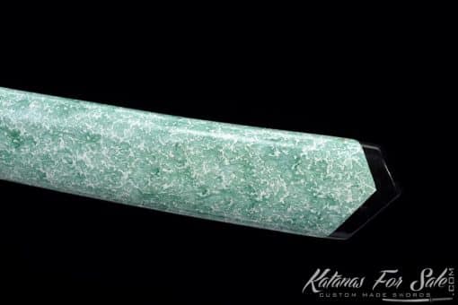 Nagamaki Sword T10 Folded Steel with Special Jade Pattern Saya and Thick High Quality Sageo - Image 7