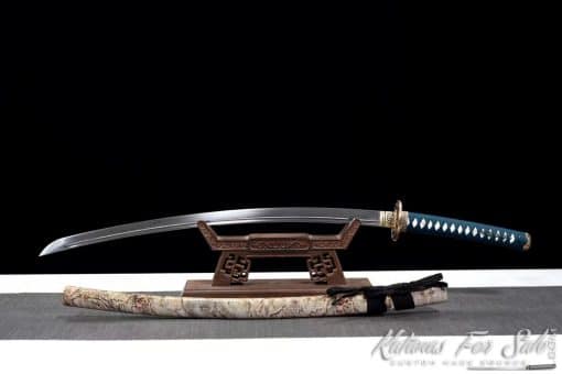Katana T10 Folded Steel with Marble Pattern Saya - Image 4