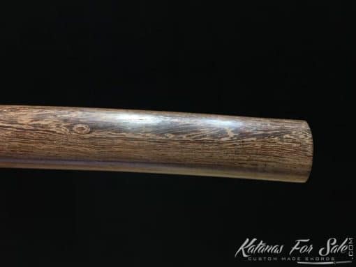 Katana T10 Folded Clay Tempered Steel with Rosewood Saya and Buffalo Horn Fittings - Image 9