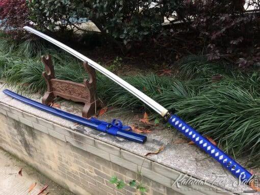 Nodachi Sword 1060 Carbon Steel with Blue Saya - Image 2