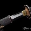 Tachi Sword T10 Folded Clay Tempered Steel with Feather Hadori Polish and Full Black Ray Skin Saya With Copper Fittings