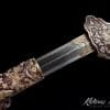 Jian Sword T10 Folded Steel with Feather Grain Pattern and Full Ray Skin Scabbard With Copper Fittings