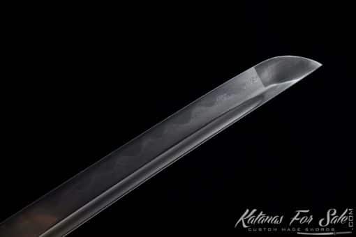 Katana T10 Folded Steel with Gloss Black Special White Paint Saya - Image 10