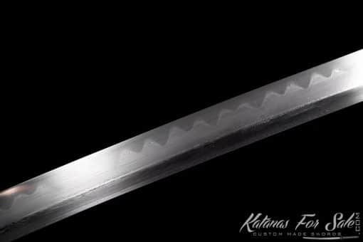 Katana Sword T10 Folded Clay Tempered Steel with Gloss Black Hardwood Saya - Image 8