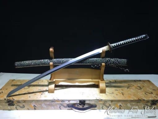 Katana Sword Multiple-refined T10 Clay Tempered Steel + Folded Steel with Full Seashell Pattern Saya and Authentic Buffalo Horn Fittings - Image 4
