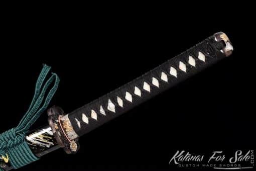 Katana T10 Folded Steel with Gloss Black  Scattered Mixed Paint Saya - Image 7