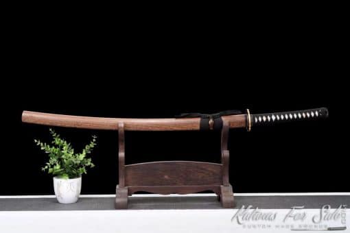 Katana T10 Folded Clay Tempered Steel with Rosewood Saya - Image 3