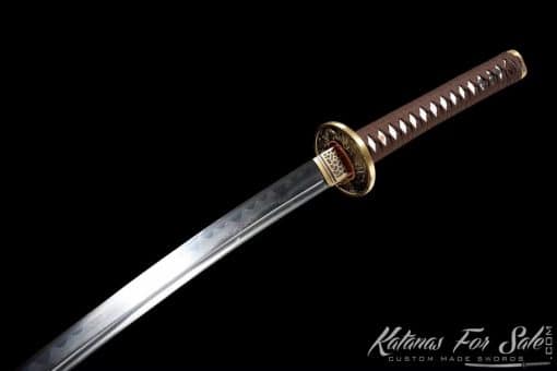 Katana T10 Folded Steel with Gloss Black Special White Paint Saya - Image 4