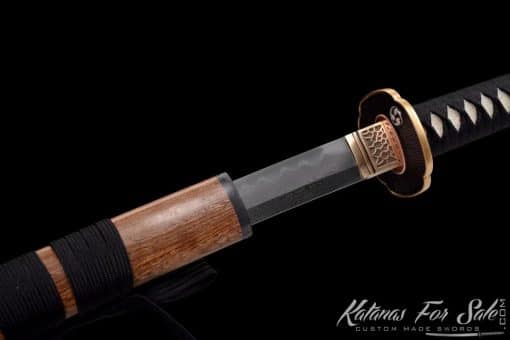 Katana T10 Folded Clay Tempered Steel with Rosewood Saya