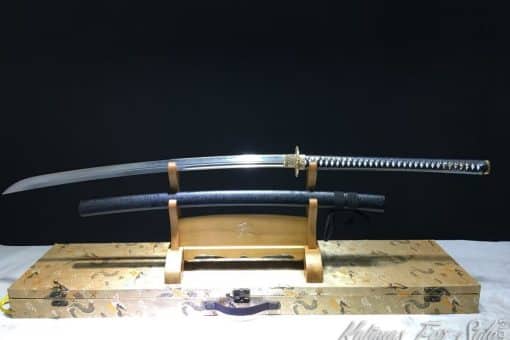 Nagamaki T10 Folded Clay Tempered with Hadori Polish and Sparkle Black Hardwood Saya