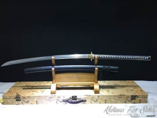 Nagamaki T10 Folded Clay Tempered with Hadori Polish and Sparkle Black Hardwood Saya