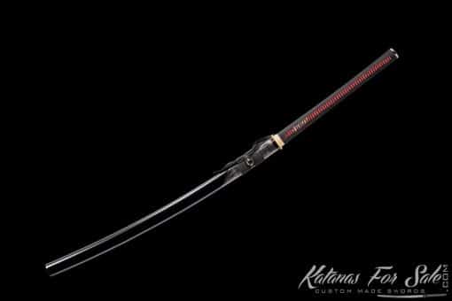 Nagamaki T10 Folded Clay Tempered Steel with Gloss Black Hardwood Saya - Image 3