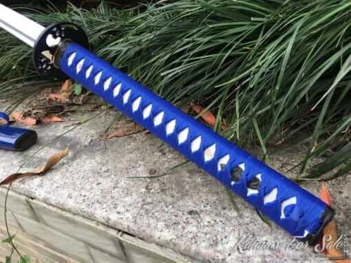 Nodachi Sword 1060 Carbon Steel with Blue Saya - Image 9