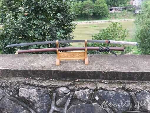 Nodachi Sword 1095 Folded Steel with Rosewood Saya