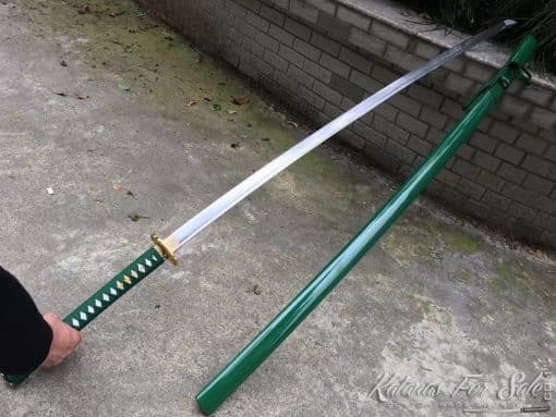 Nodachi Sword 1060 Carbon Steel with Green Saya - Image 4
