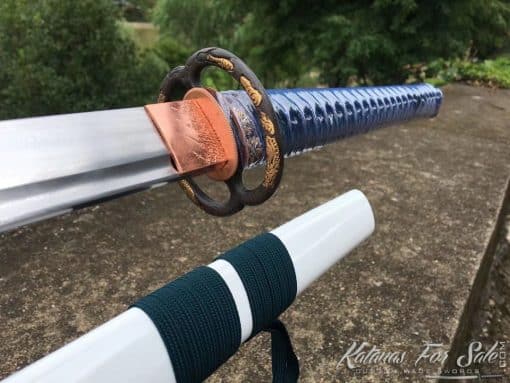 Nodachi Odachi 1095 Folded Steel with White Lacquered Wood Saya - Image 2